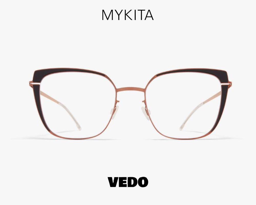 Feminine cat eye eyeglasses MIKYTA Decades VIOLA vedosunglasses.com black copper