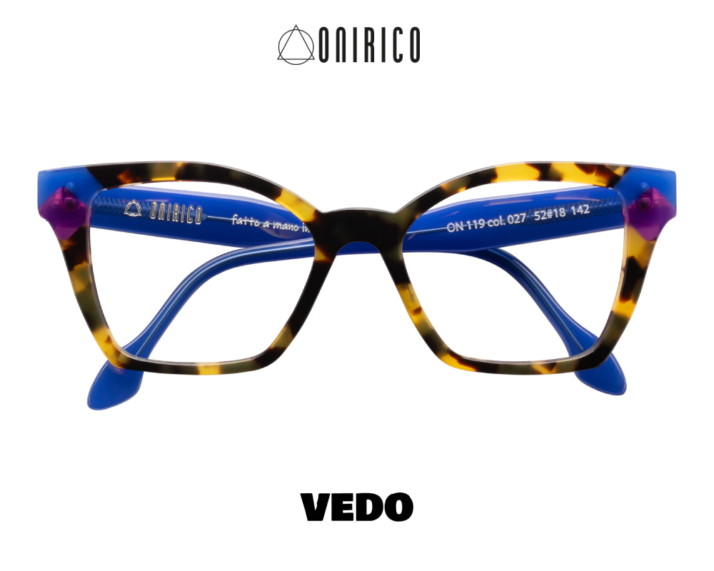 Square cat eye colored eyeglasses ONIRICO ON119 vedosunglasses.com yellow havana blue
