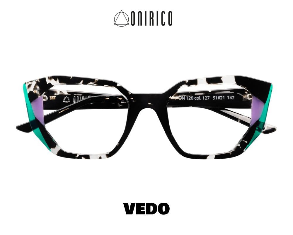 Geometrical woman cat eye eyeglasses ONIRICO ON120 vedosunglasses.com black marble