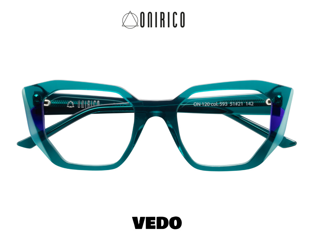 Geometrical woman cat eye eyeglasses ONIRICO ON120 vedosunglasses.com blue turquoise