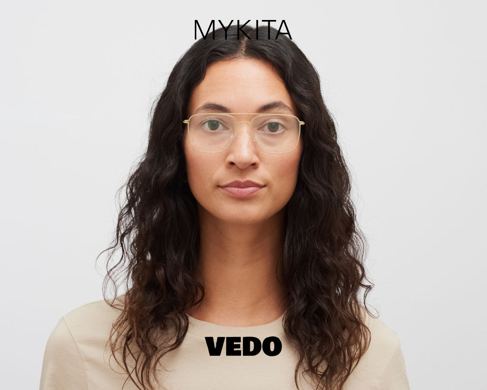 Square aviator eyeglasses MYKITA TOBI vedosunglasses.com gold