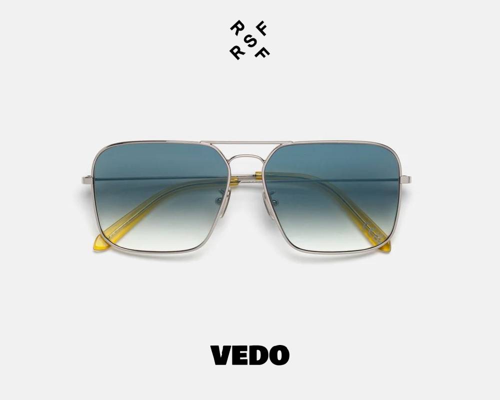 Square metal aviator sunglasses Retrosuperfuture IGGY vedosunglasses silver