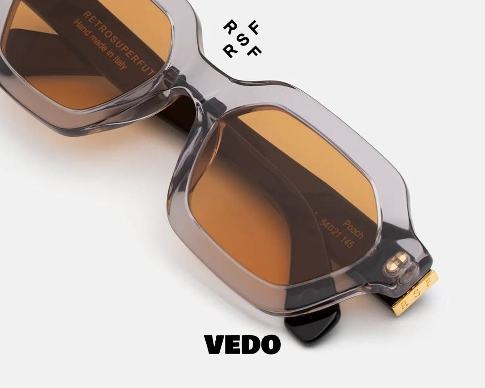 Hexagonal design sunglasses Retrosuperfuture POOCH grey crystal