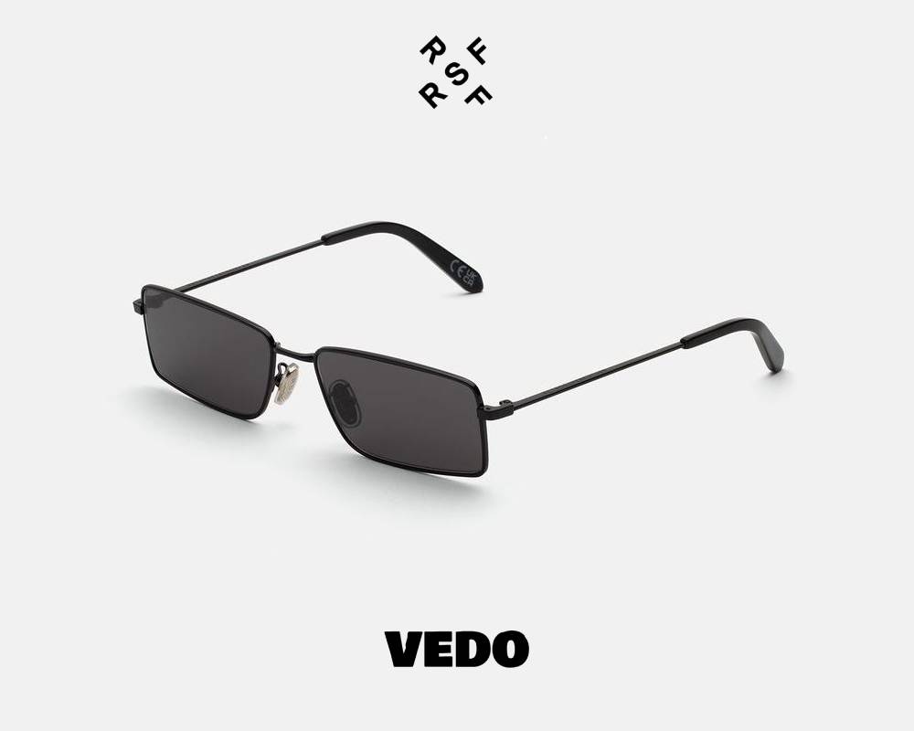 Minimal metal rectangular Retrosuperfuture RSF CHOPPER sunglasses vedosunglasses black