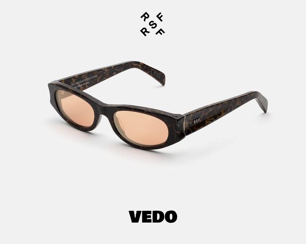 Oval sunglasses new Retrosuperfuture RAZZO vedosunglasses black brown marble
