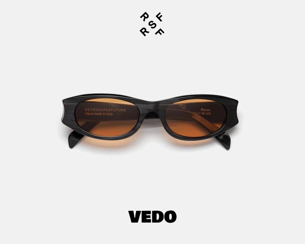 Oval sunglasses new Retrosuperfuture RAZZO vedosunglasses black striped