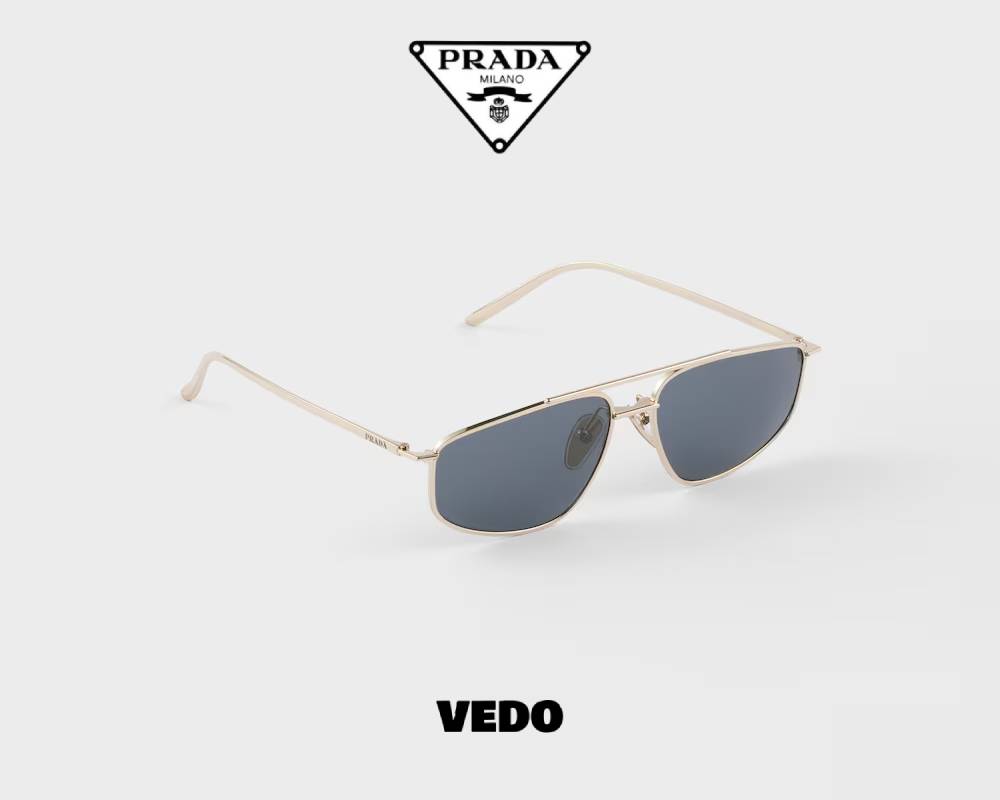 Aviator design Prada SPR C51 Metal Sunglasses gold grey lenses
