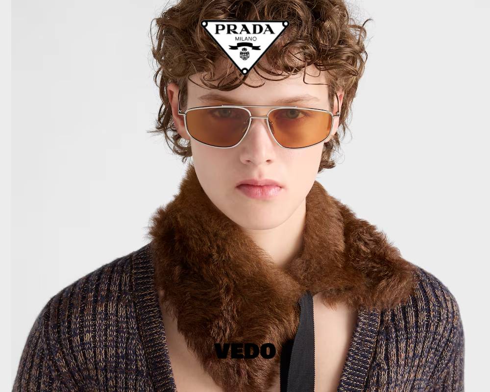 Aviator design Prada SPR C51 Metal Sunglasses silver