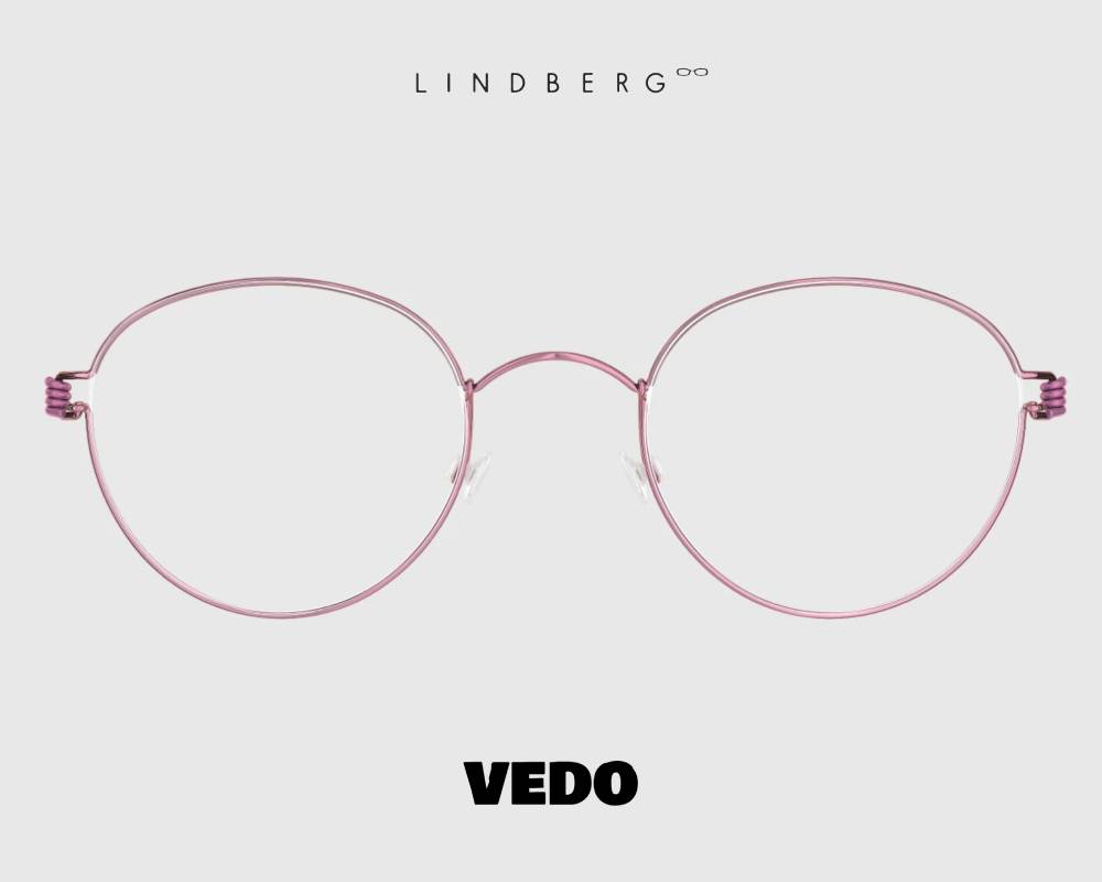 LINDBERG Air Titanium Rim BO round eyeglasses vedosunglasses pink