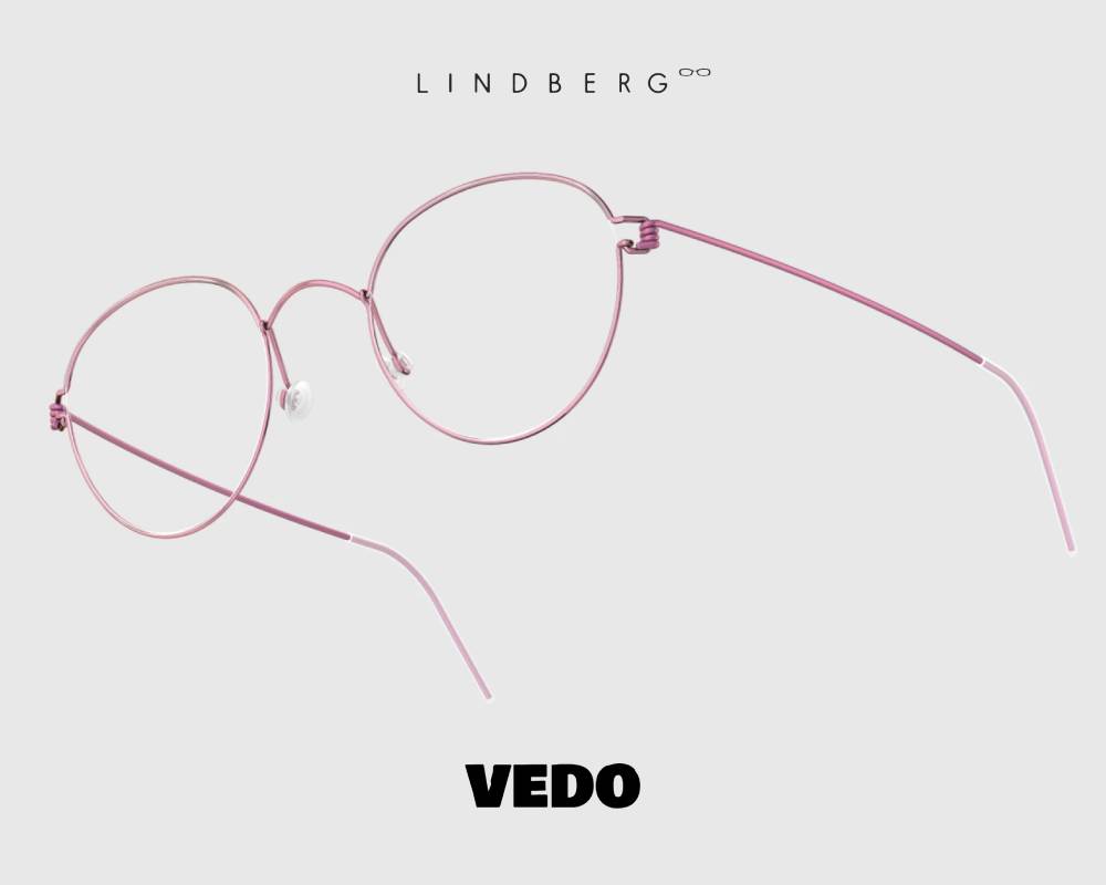 LINDBERG Air Titanium Rim BO round eyeglasses vedosunglasses pink
