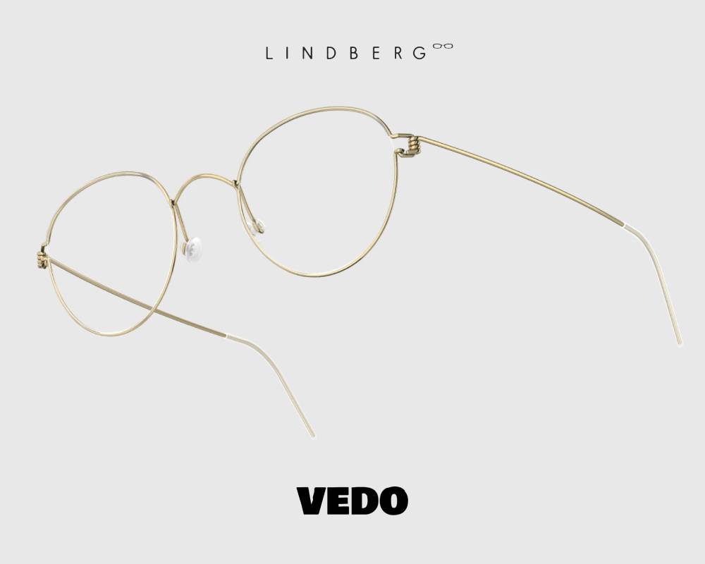 LINDBERG Air Titanium Rim BO round eyeglasses vedosunglasses gold