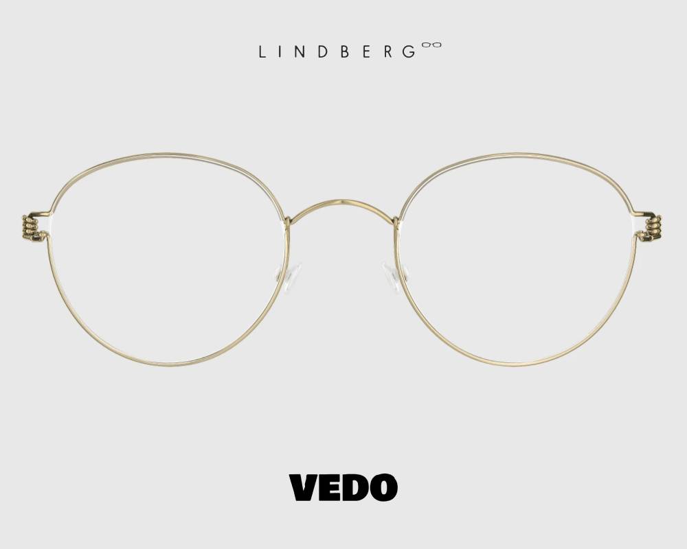 LINDBERG Air Titanium Rim BO round eyeglasses vedosunglasses gold