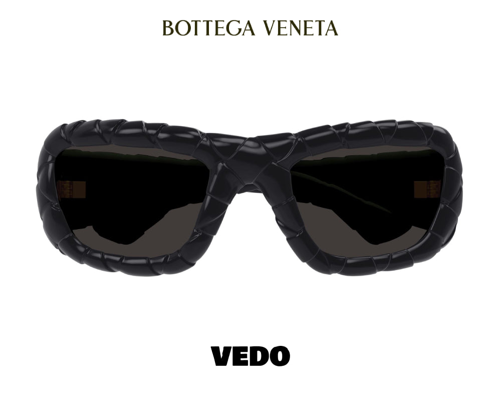 Woven texture wraparound sunglasses BOTTEGA VENETA BV1303 vedosunglasses black