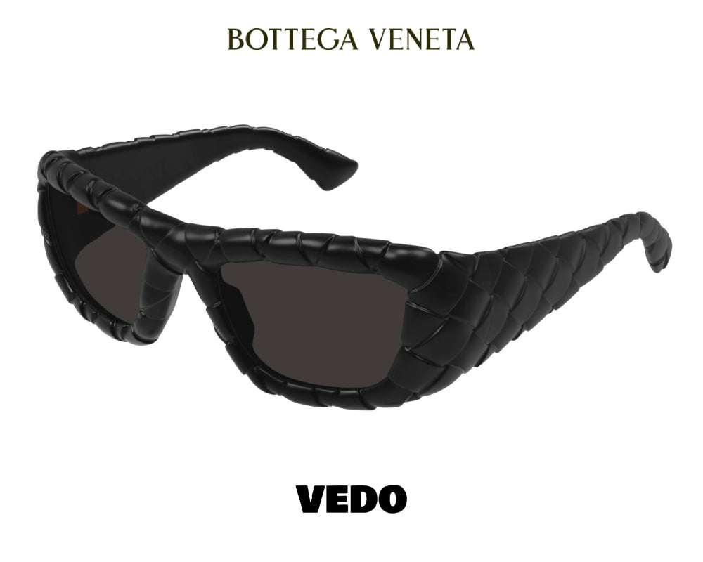 Woven texture wraparound sunglasses BOTTEGA VENETA BV1303 vedosunglasses black