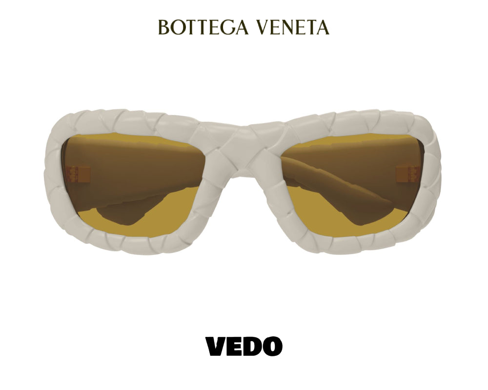 Woven texture wraparound sunglasses BOTTEGA VENETA BV1303 vedosunglasses white