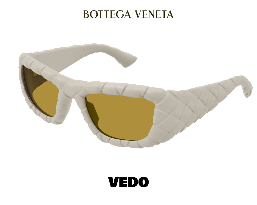 Woven texture wraparound sunglasses BOTTEGA VENETA BV1303 vedosunglasses white