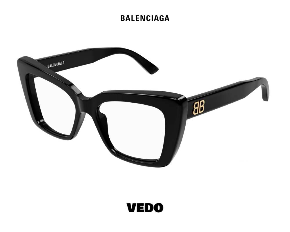 Balenciaga BB 0297 Bold Cat-Eye Eyeglasses vedosunglasses.com black