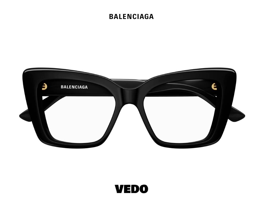 Balenciaga BB 0297 Bold Cat-Eye Eyeglasses vedosunglasses.com black