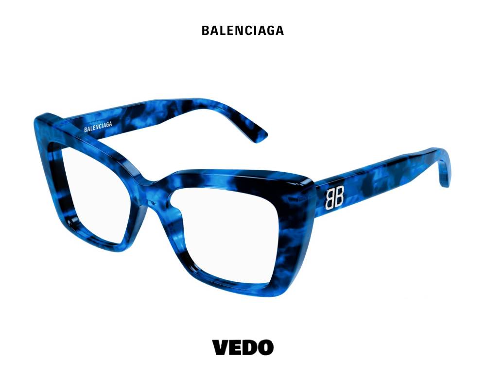 Balenciaga BB 0297 Bold Cat-Eye Eyeglasses vedosunglasses.com blue