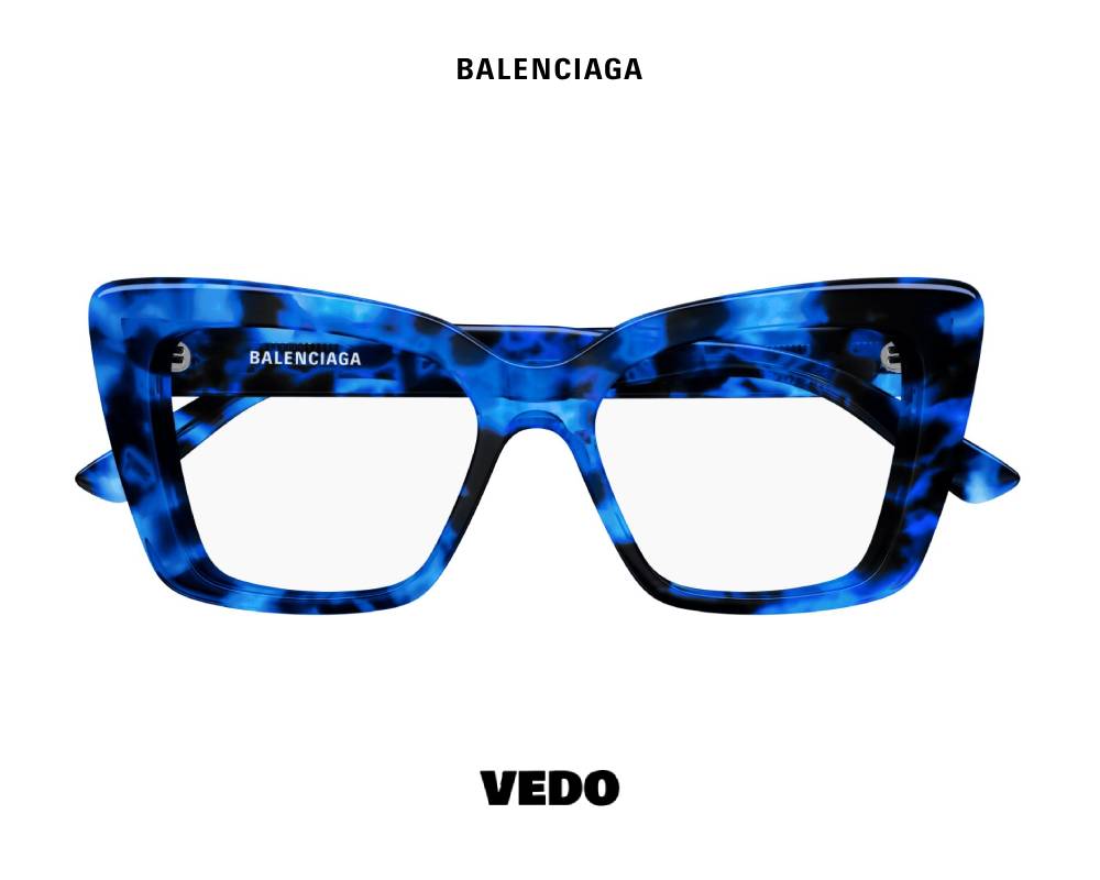 Balenciaga BB 0297 Bold Cat-Eye Eyeglasses vedosunglasses.com blue