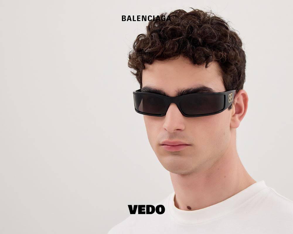Balenciaga BB 0458S Wraparound Sunglasses black