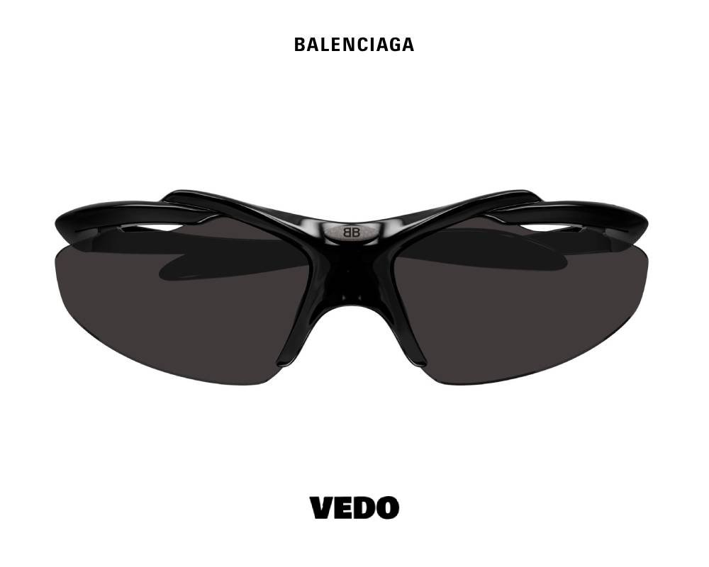 Balenciaga BB 0464S Sporty Wraparound Sunglasses vedosunglasses.com black