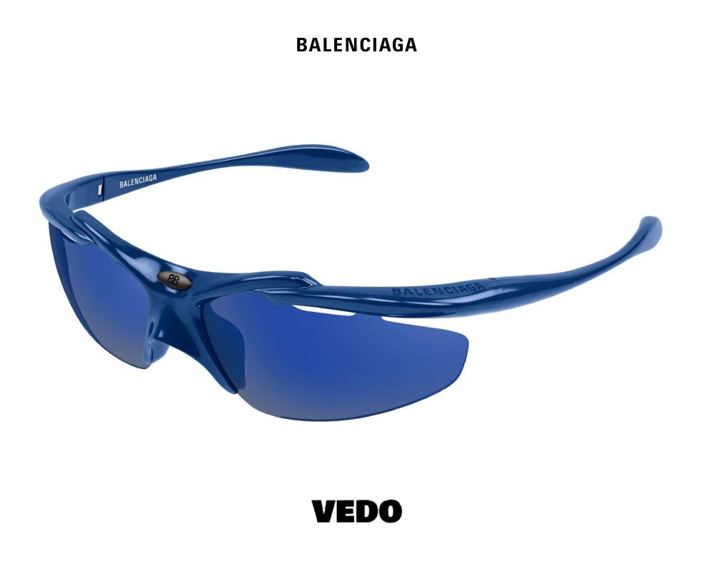 Balenciaga BB 0464S Sporty Wraparound Sunglasses vedosunglasses.com blue
