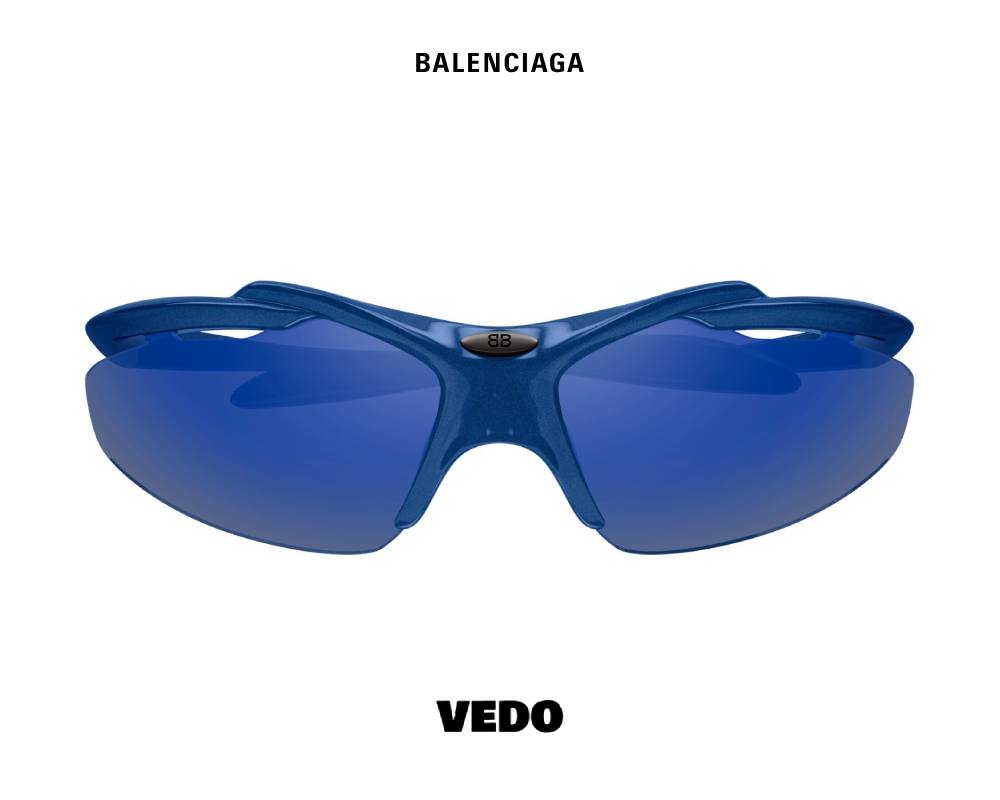 Balenciaga BB 0464S Sporty Wraparound Sunglasses vedosunglasses.com blue