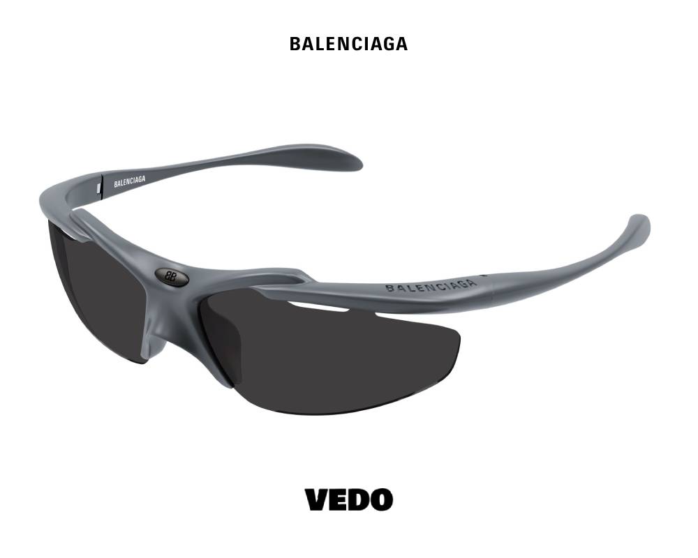Balenciaga BB 0464S Sporty Wraparound Sunglasses vedosunglasses.com silver