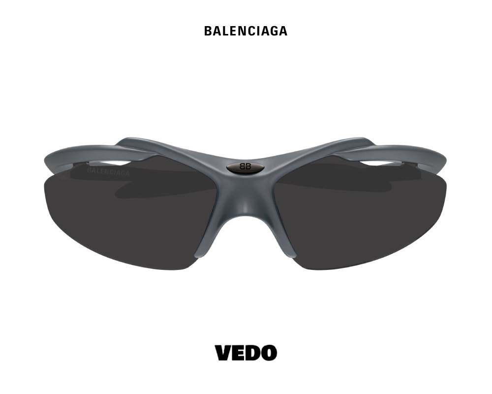 Balenciaga BB 0464S Sporty Wraparound Sunglasses vedosunglasses.com silver