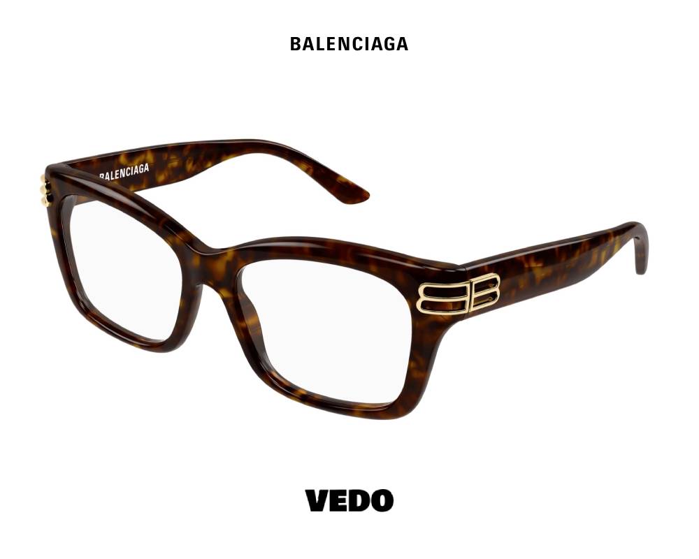 Balenciaga BB 0472 Square Bold Cat-Eye Eyeglasses vedosunglasses.com brown havana