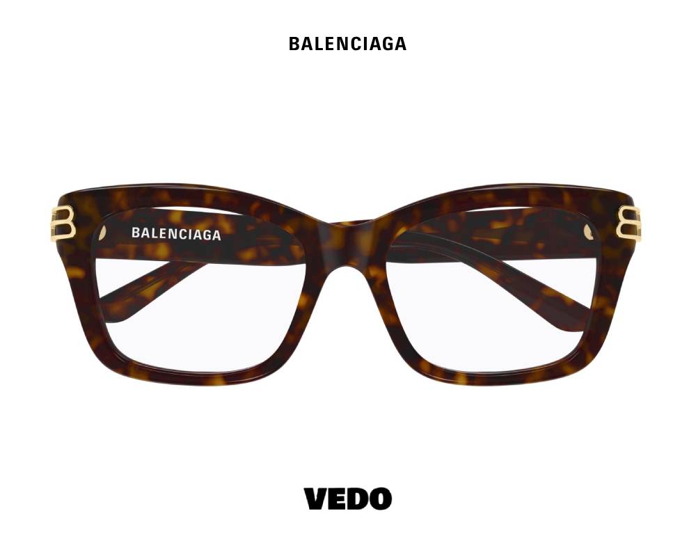 Balenciaga BB 0472 Square Bold Cat-Eye Eyeglasses vedosunglasses.com brown havana