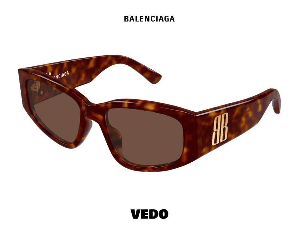 Balenciaga BB 0475S Feminine Acetate vedoSunglasses brown havana