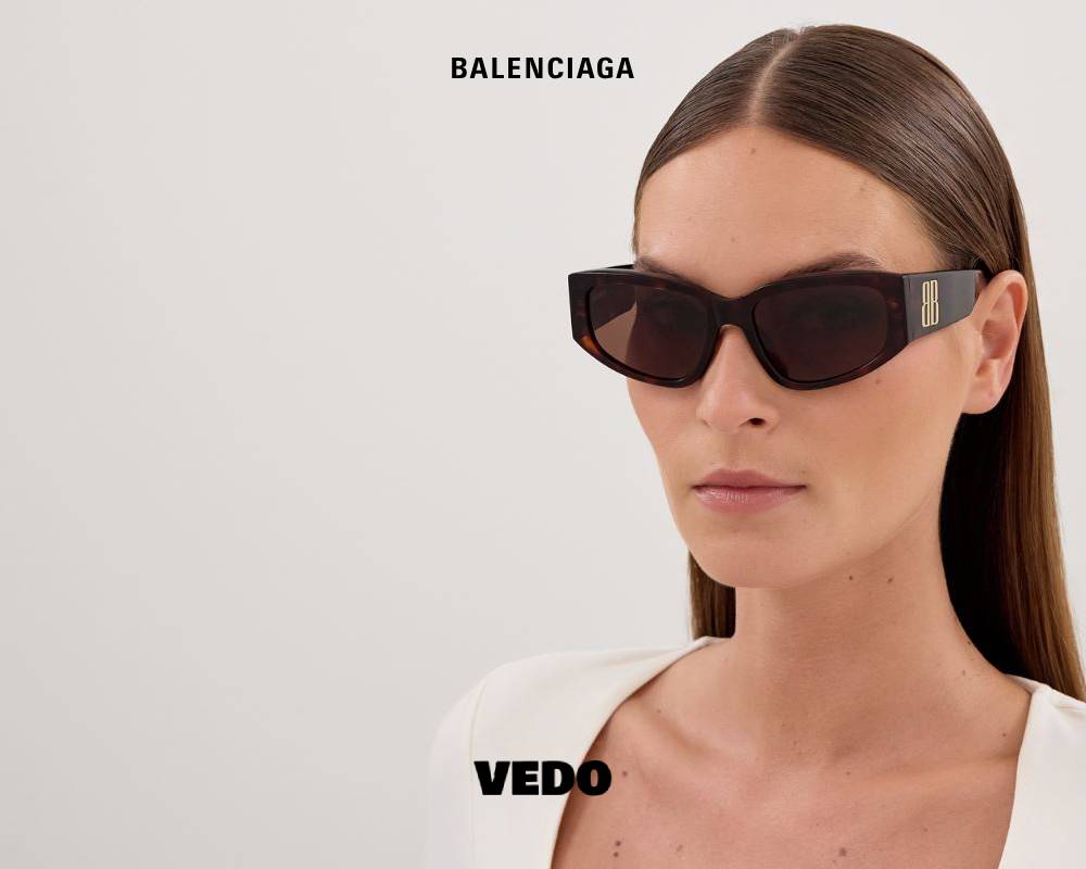 Balenciaga BB 0475S Feminine Acetate vedoSunglasses brown havana