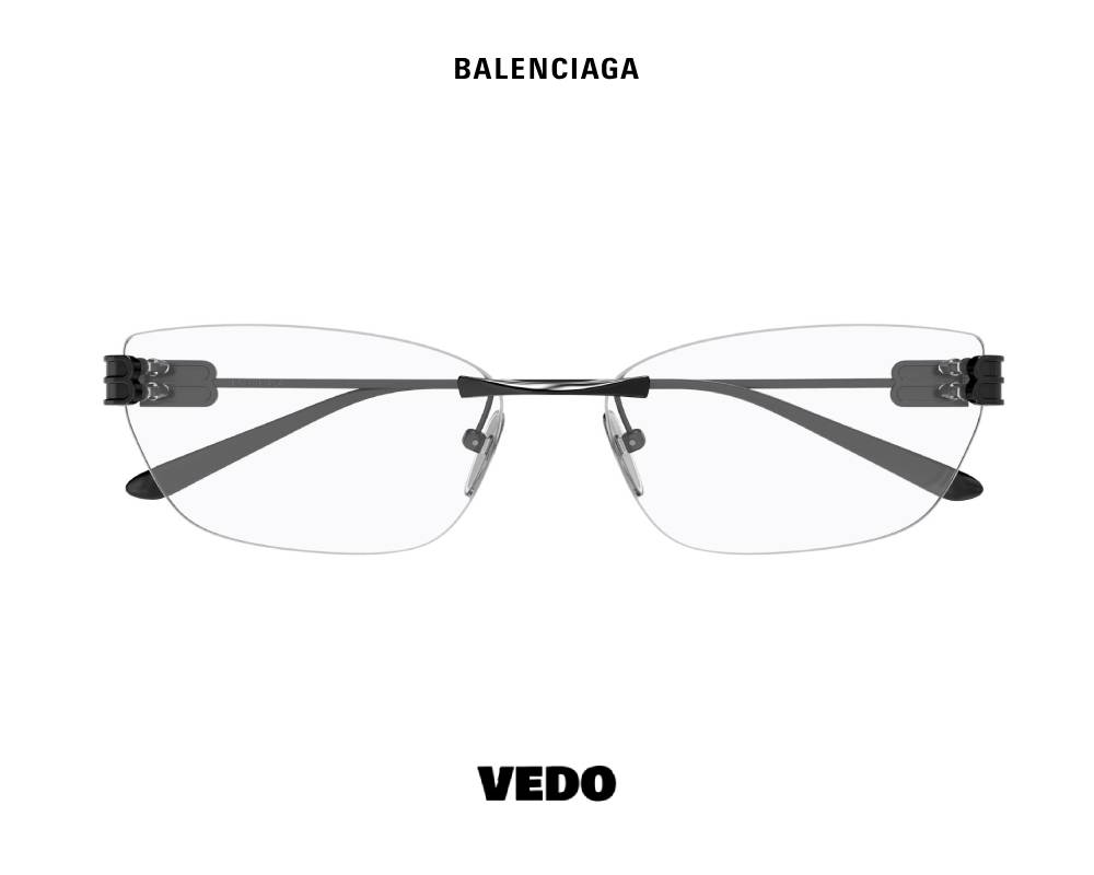 Balenciaga BB 0490 Rimless Cat-Eye Eyeglasses vedosunglasses.com black