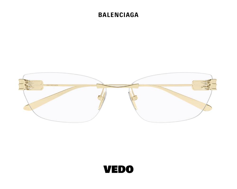 Balenciaga BB 0490 Rimless Cat-Eye Eyeglasses vedosunglasses.com gold