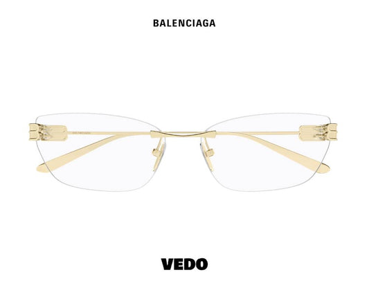 Balenciaga BB 0490 Rimless Cat-Eye Eyeglasses vedosunglasses.com gold