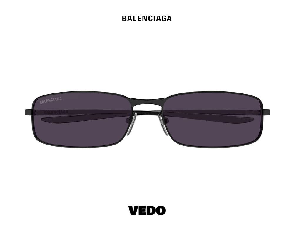 Balenciaga BB 0493S New Rectangular Metal vedoSunglasses black