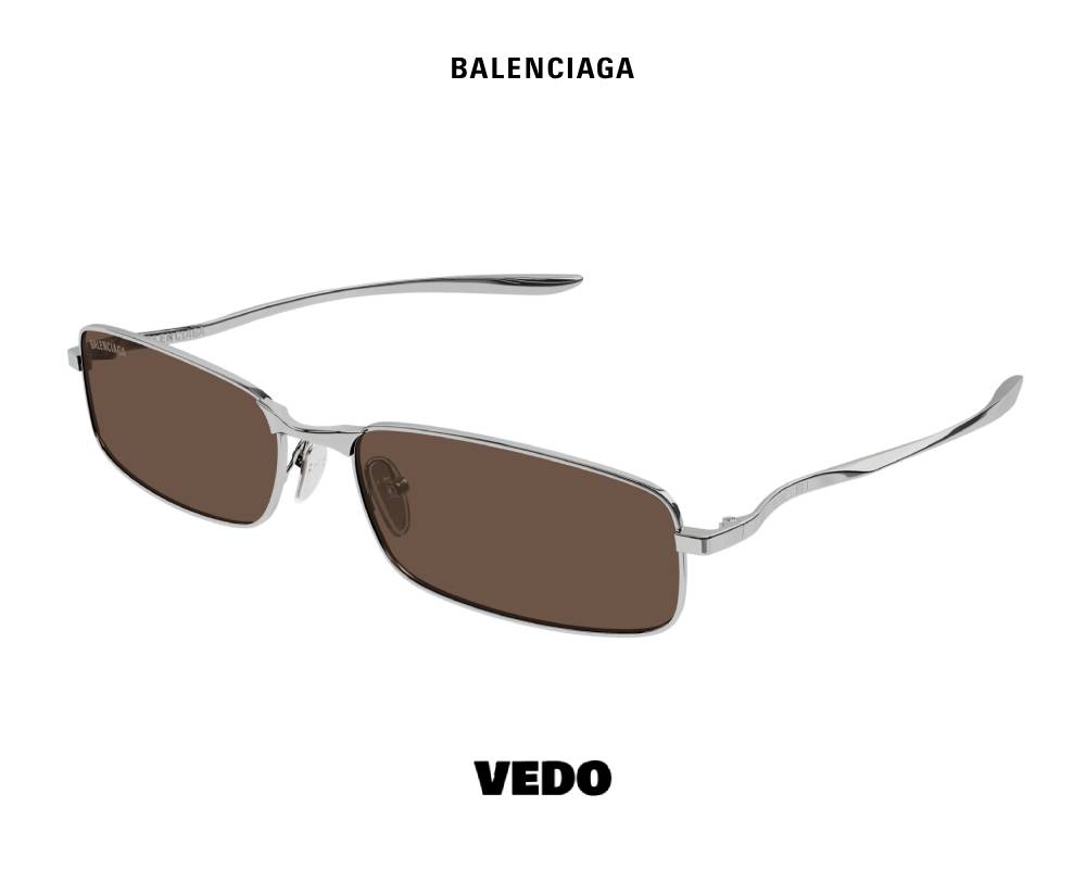 Balenciaga BB 0493S New Rectangular Metal vedoSunglasses gunmetal