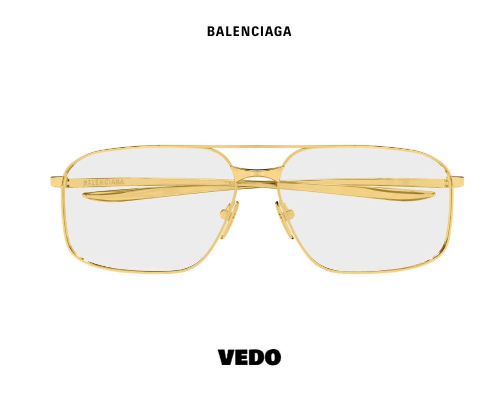 Balenciaga BB 0495O Metal Double Bridge Eyeglasses vedosunglasses gunmetal vedosunglasses gold