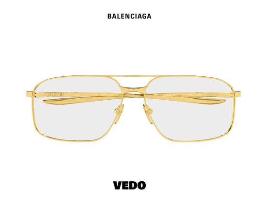 Balenciaga BB 0495O Metal Double Bridge Eyeglasses vedosunglasses gunmetal vedosunglasses gold