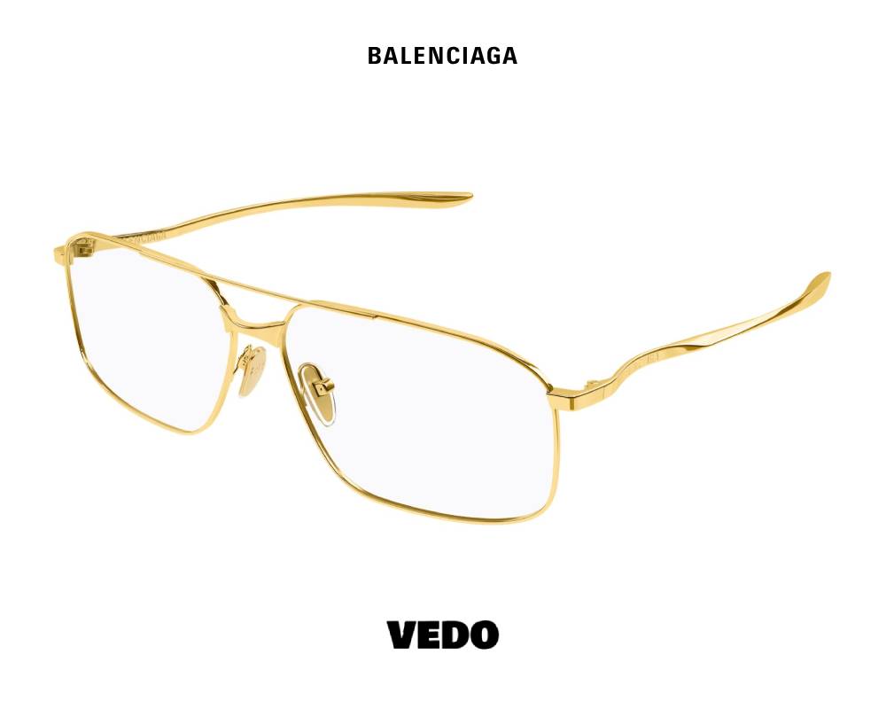 Balenciaga BB 0495O Metal Double Bridge Eyeglasses vedosunglasses gunmetal vedosunglasses gold
