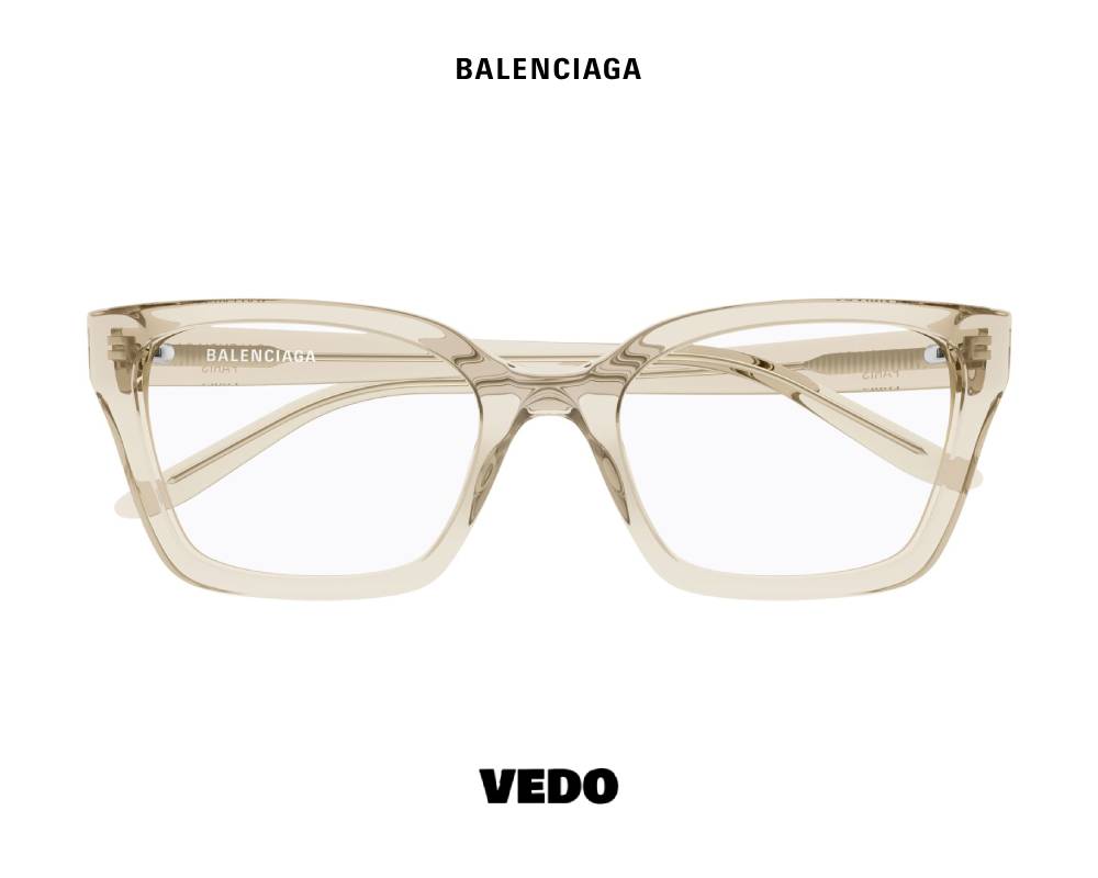 Balenciaga BB 0501 Oversized Square Eyeglasses vedosunglasses beige