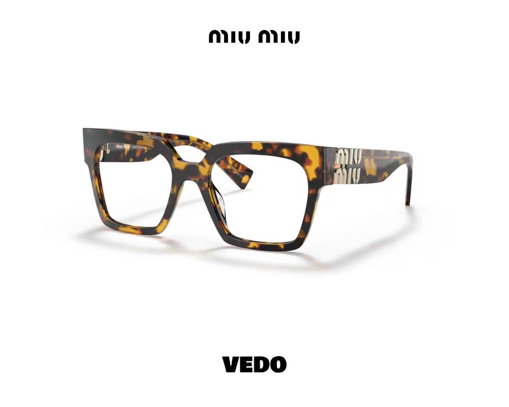 Bold squared optical MIUMIU 04UV eyeglasses brown havana