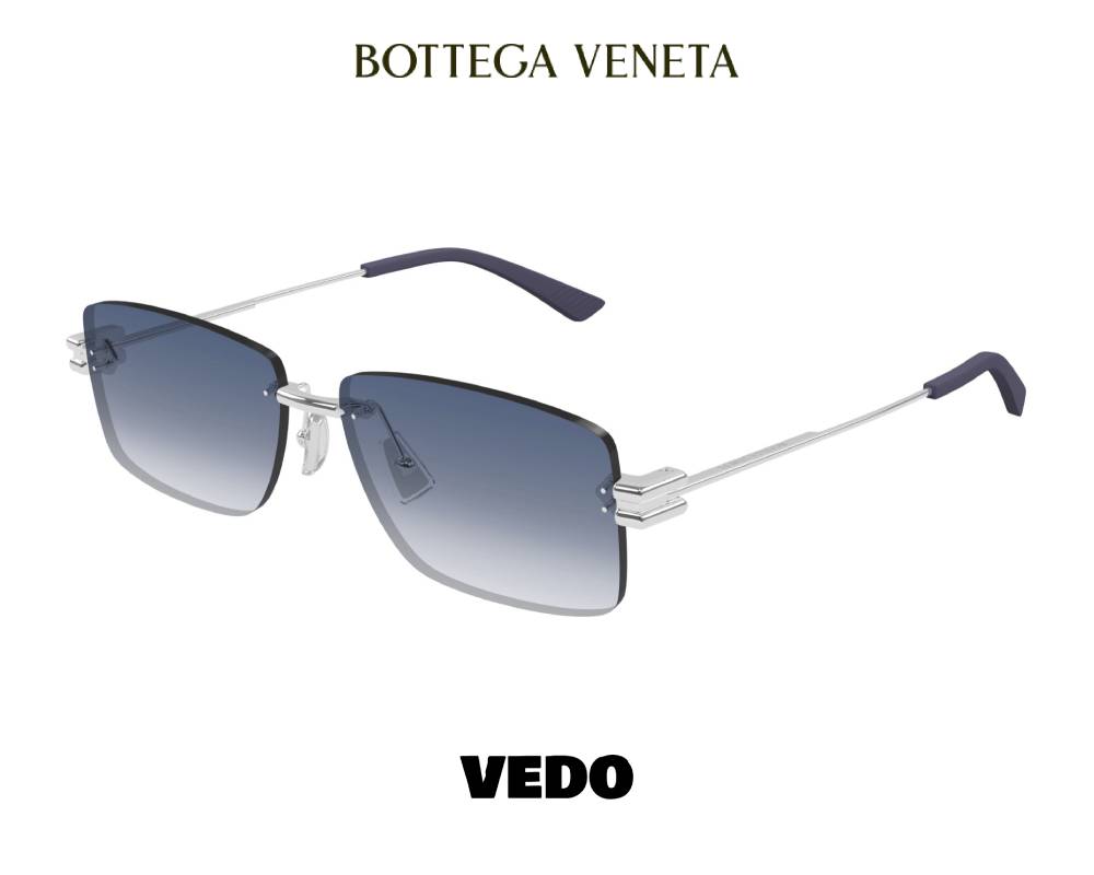 Bottega Veneta BV1126 Rectangular Rimless Sunglasses VEDOSUNGLASSES.COM silver