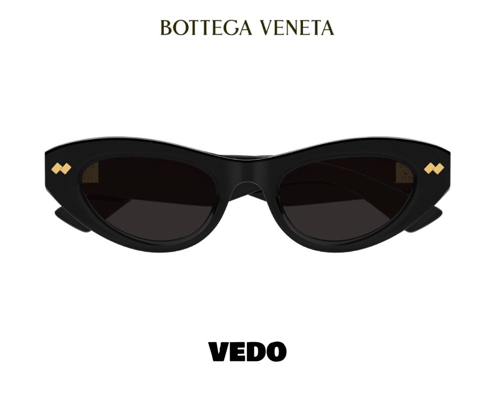 Bottega Veneta BV1350 Bold Cat-Eye Sunglasses vedosunglasses.com black