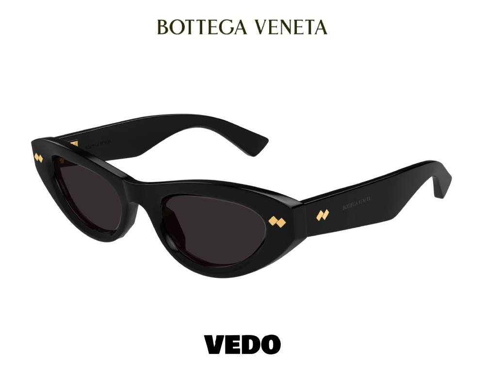 Bottega Veneta BV1350 Bold Cat-Eye Sunglasses vedosunglasses.com black