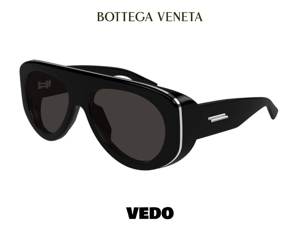 Bottega Veneta BV1362S Oversized Bold Aviator Sunglasses vedosunglasses.com black