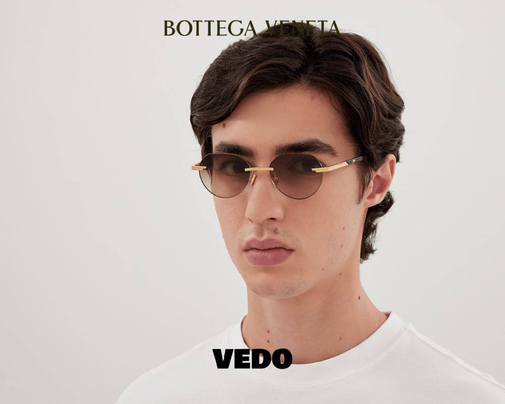Bottega Veneta BV1379S Round Glasant Sunglasses vedosunglasses gold brown