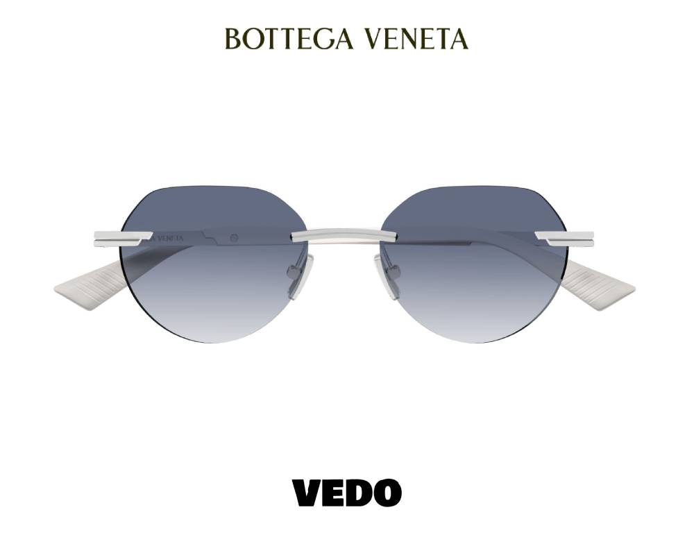 Bottega Veneta BV1379S Round Glasant Sunglasses vedosunglasses  silver blue